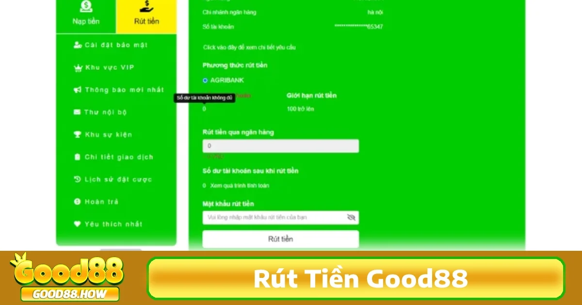 Khi thắng cược, việc rút tiền về tài khoản cá nhân tại sân chơi này cũng rất dễ dàng